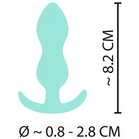 Cuties - analplugg mini - mjuk silikon - mintgrön 2,3 cm