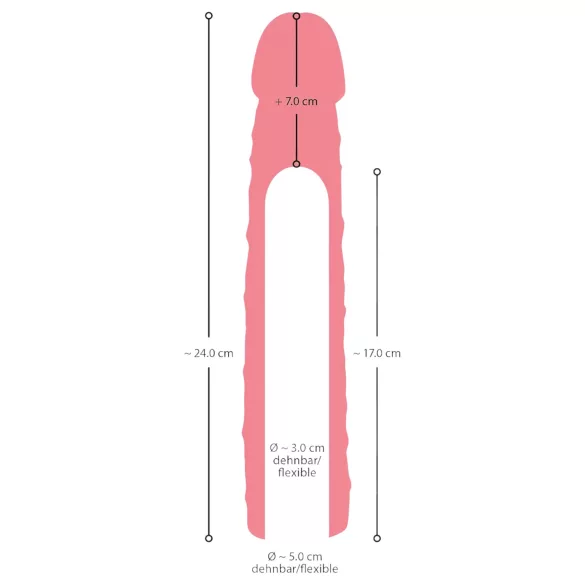 Nature Skin - penishylsa för förlängning och förtjockning - 24 cm