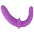 SMILE - strap-on dubbel dildo med byxa - silikon lila/svart