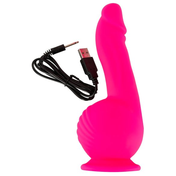 SMILE Powerful - uppladdningsbar vibrator med sugkopp och två motorer - rosa