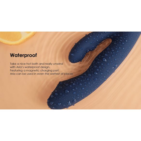 Svakom Aylin - vibrator med klitorisstimulator - uppladdningsbar pulserande blå