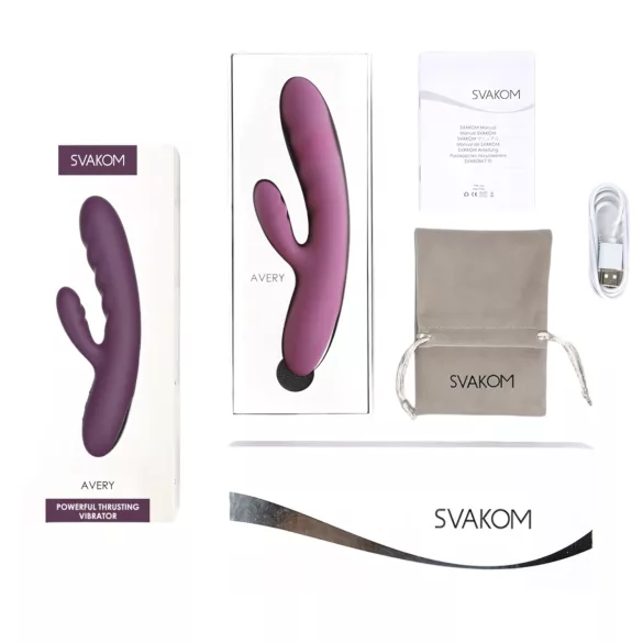 Svakom Avery - vibrator med stav och klitorisstimulator - uppladdningsbar lila