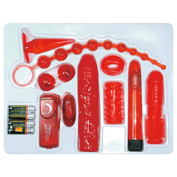 You2Toys - vibrator set - 9 delar - röd