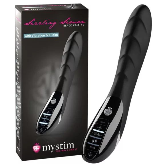 mystim Sizzling Simon - vibrator med elektrostimulering - svart