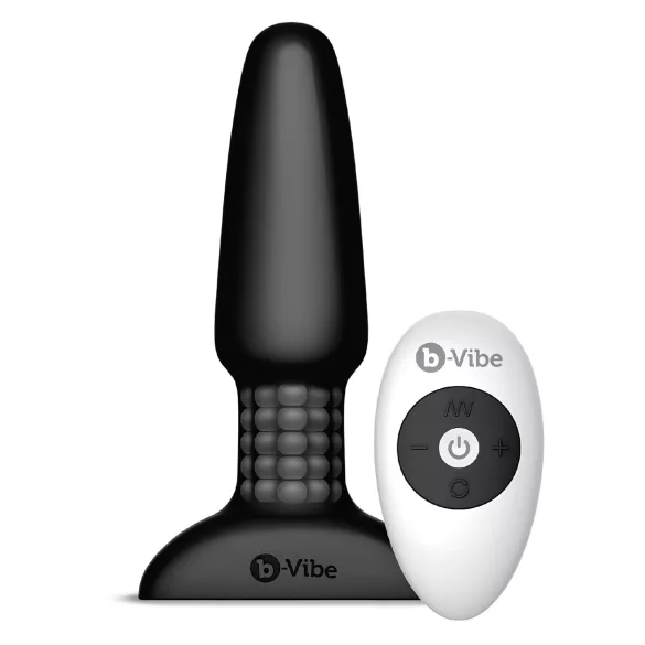 b-Vibe - Svart roterande pärlvibrator för anal bruk