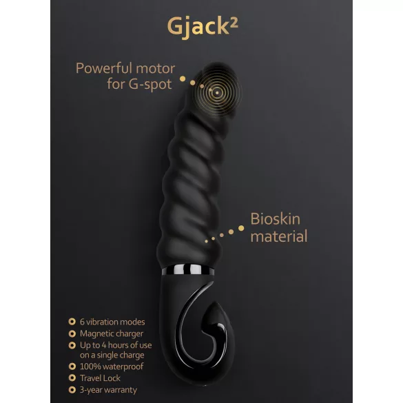 Gvibe - G-punktsvibrator - uppladdningsbar, vattentät silikon - svart