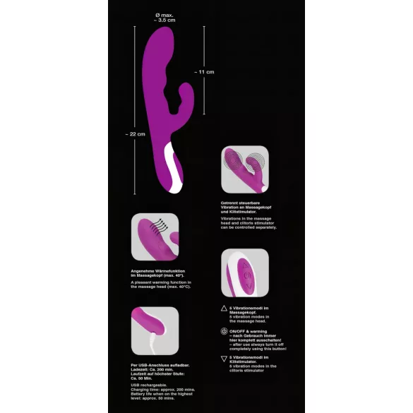 Javida - klitorisstimulator vibrator - värmande funktion - rosa