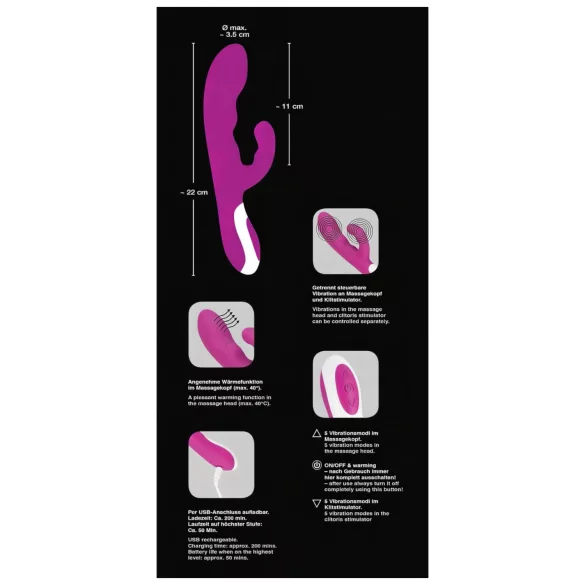 Javida - värmande klitorisstimulator-vibrator (lila)