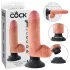 King Cock - dildo med sugkopp och vibrator - 18 cm - naturfärg