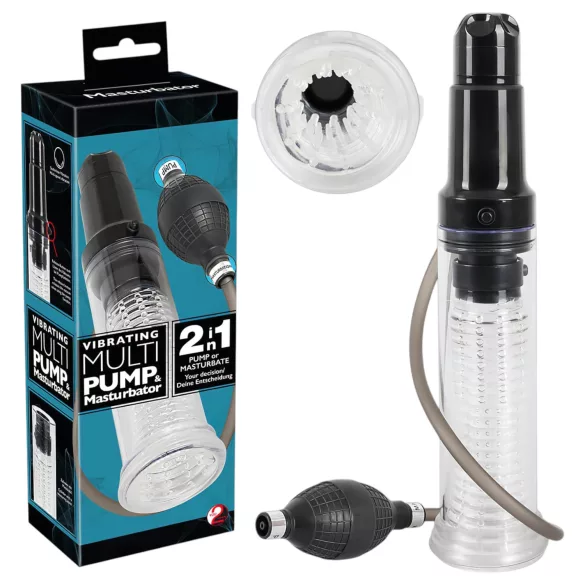 You2Toys - penispump och masturbator 2-i-1 - genomskinlig