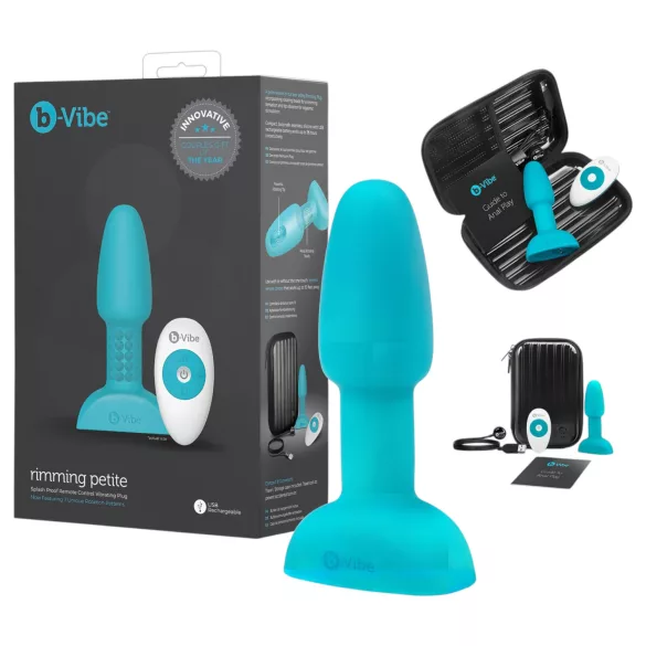 b-Vibe Rimming - roterande kulor analvibrator - turkos