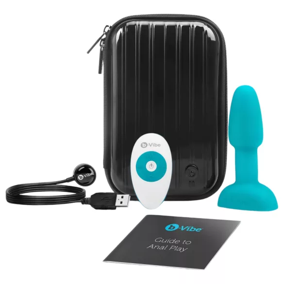b-Vibe Rimming - roterande kulor analvibrator - turkos