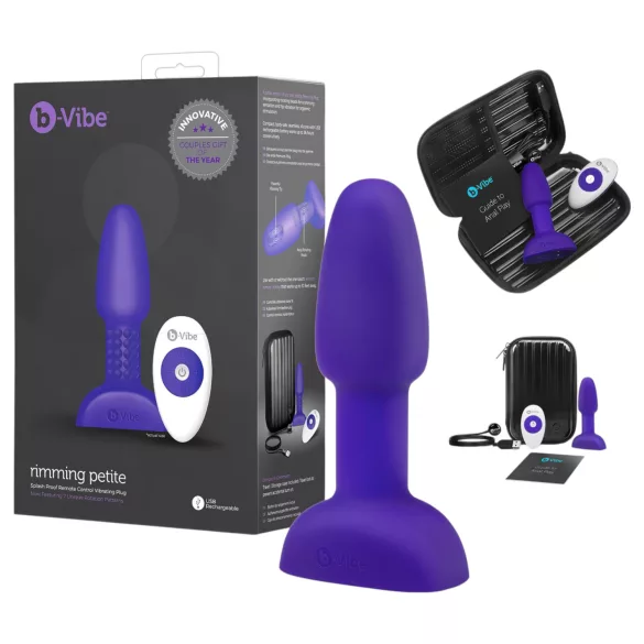 b-Vibe Rimming - roterande pärlanalvibrator (lila)