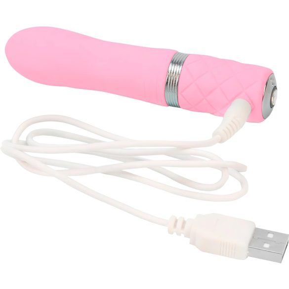 Pillow Talk Flirty - stavvibrator med uppladdningsbart batteri - rosa