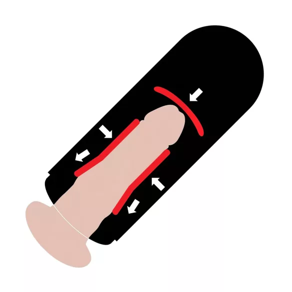 PDX Elite Mega Milker - vibrerande, penis­mjölkande konstgjord vagina (svart)