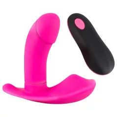   SMILE - fjärrstyrd strap-on vibrator - uppladdningsbar - rosa