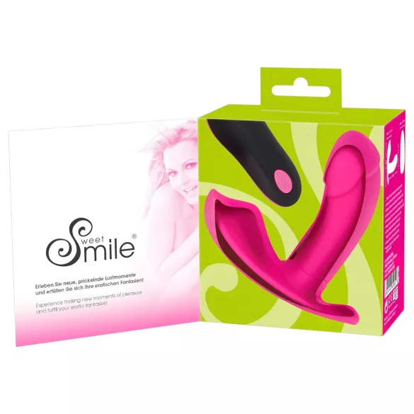 SMILE - fjärrstyrd strap-on vibrator - uppladdningsbar - rosa