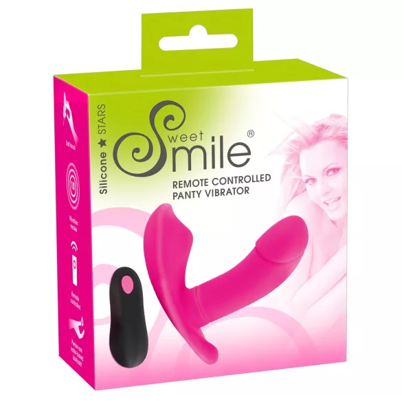 SMILE - fjärrstyrd strap-on vibrator - uppladdningsbar - rosa