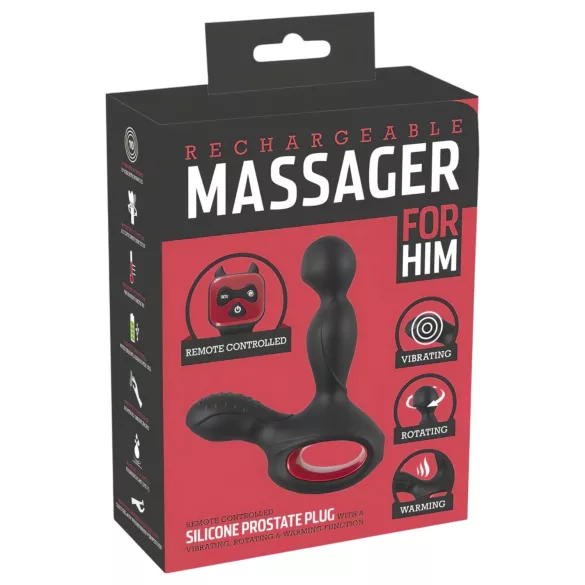 You2Toys - prostatavibrator med rotation och värme - svart