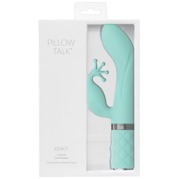 Pillow Talk Kinky - uppladdningsbar G-punktsvibrator med 2 motorer (turkos)