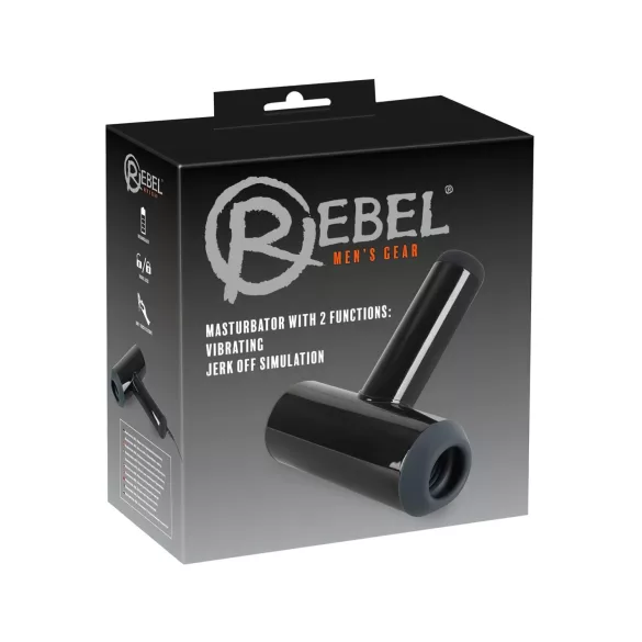 Rebel - automatisk masturbator med rörelse och vibration - svart