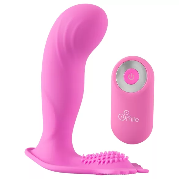 SMILE - G-punkts trosa vibrator - uppladdningsbar fjärrstyrd silikon rosa