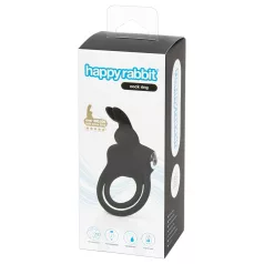   Happyrabbit - penisring och pungvibrator - vattentät uppladdningsbar - svart