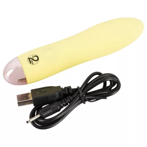 Cuties Mini Yellow - uppladdningsbar silikonstavvibrator (gul)