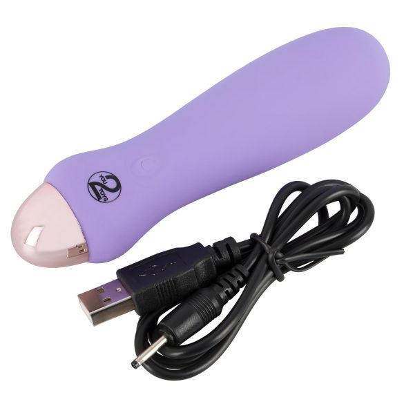 Cuties Mini Purple - stavvibrator - uppladdningsbar silikon - lila