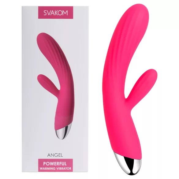 Svakom Angel - vibrator med klitorisstimulator - vattentät, värmande - röd