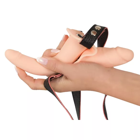 You2Toys - Strap-on - påspänningsbar dubbel vibrator (hudfärgad)