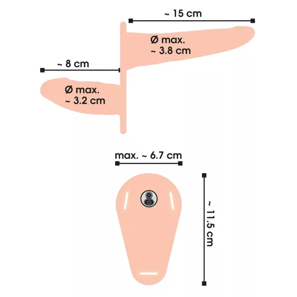 You2Toys - Strap-on - påspänningsbar dubbel vibrator (hudfärgad)