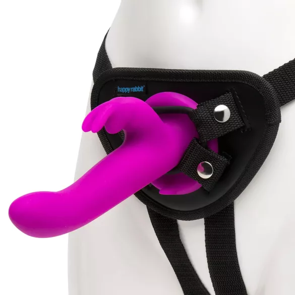 Happyrabbit - strap-on vibrator med kaninöron - lila