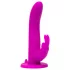 Happyrabbit Strap-On - kaninformad, klitoriskontakt vibrerande strap-on (lila)
