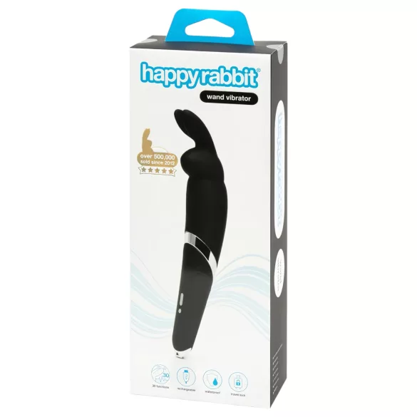Happyrabbit - wand vibrator - uppladdningsbar massagestav - svart