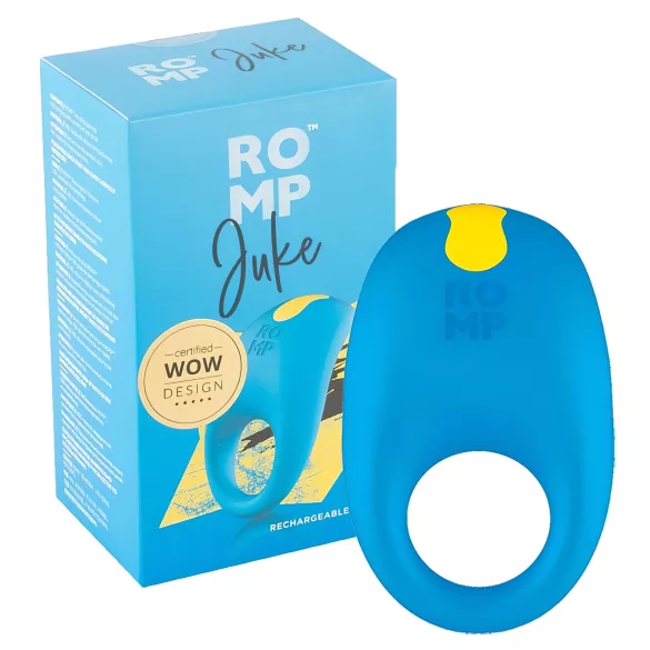 ROMP Juke - penisring med vibrator - vattentät - blå