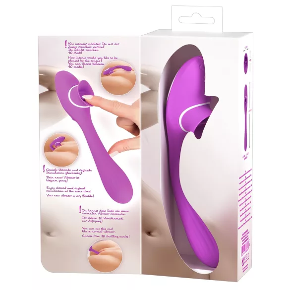 You2Toys - vibrator med två funktioner - uppladdningsbar 2i1 - lila