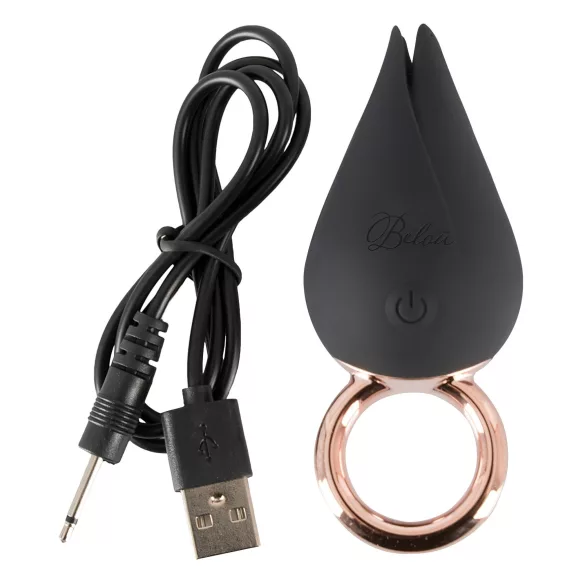 Belou - klitorisstimulator vibrator uppladdningsbar vattentät silikon svart
