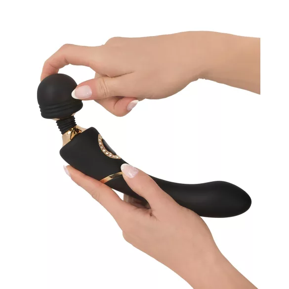 Cleopatra Wand - massagevibrator uppladdningsbar vattentät svart