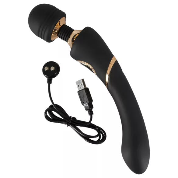 Cleopatra Wand - massagevibrator uppladdningsbar vattentät svart