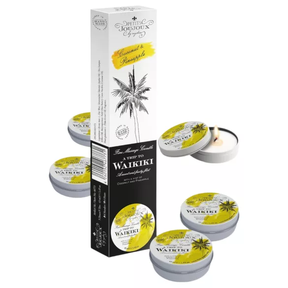Petits Joujoux - massage ljus - kokos ananas doft - 5x43ml