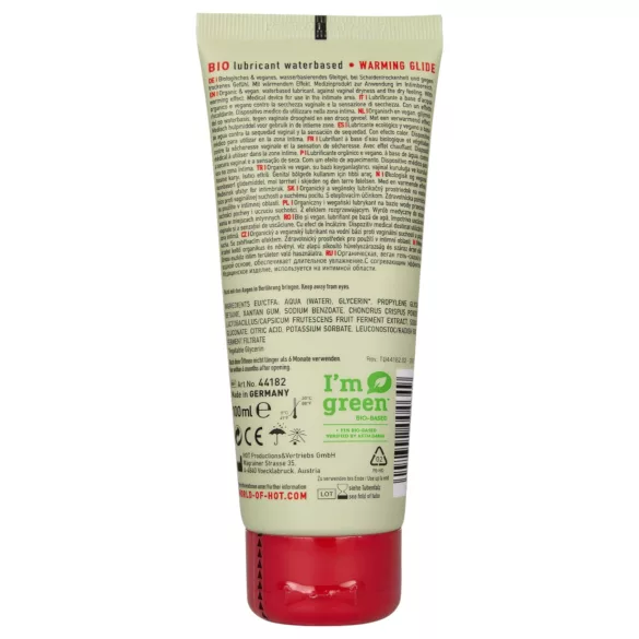 HOT BIO - värmande glidmedel - vegansk - 100ml