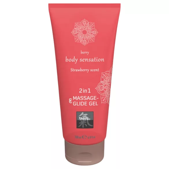 HOT - Shiatsu 2in1 Jordgubbsdoft - massageglidmedel - jordgubb (200 ml)