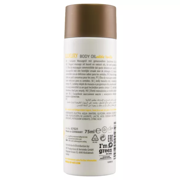 Shiatsu Luxury - ätbar massageolja - vanilj - 75ml