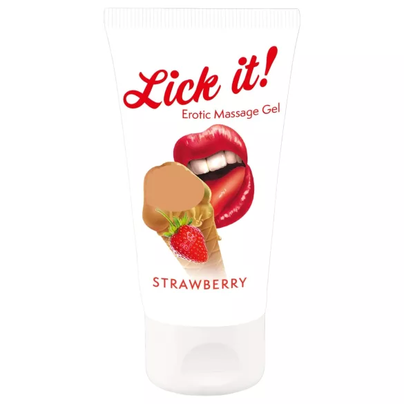 Lick it! - 2-i-1 ätbar glidmedel - jordgubb - 50ml
