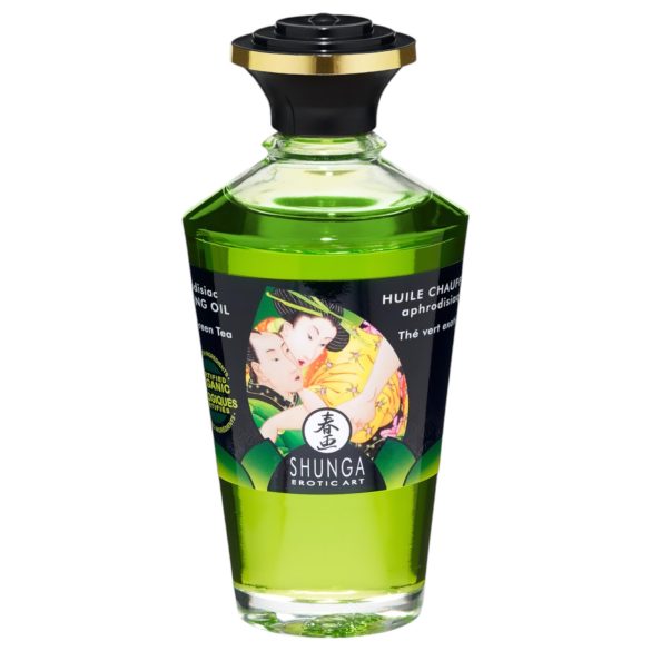 Shunga - värmande massageolja - grönt te - 100ml