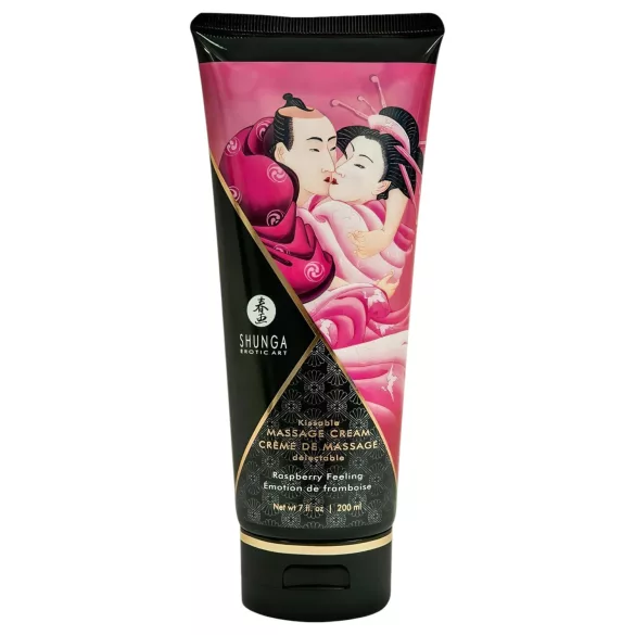 Shunga - massagekräm - hallon - 200ml