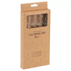   Straw Willy - sugrör med penis - genomskinlig plast - 4-pack