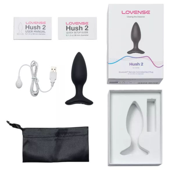 Lovense Hush 2 S - App-styrd analvibrator (38 mm, svart)