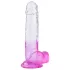 Sunfo - dildo med sugkopp och pung - 22cm - transparent lila